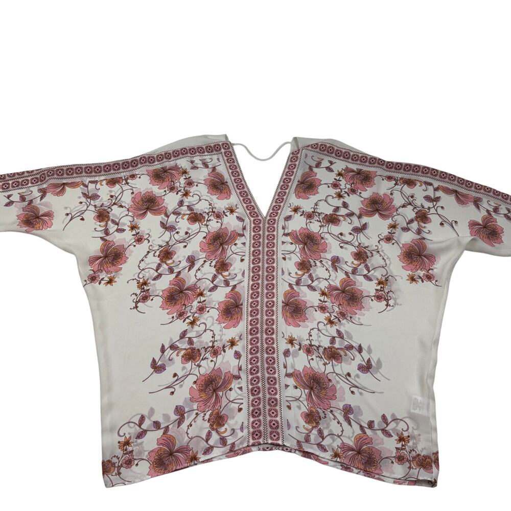 Rose + Olive Boho Floral Dolman Sleeve Lightweight Blouse Women's Size Medium